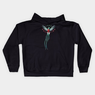 Free Palestine Bird of Freedom Solidarity Design with Palestinian Flag Colors Kids Hoodie